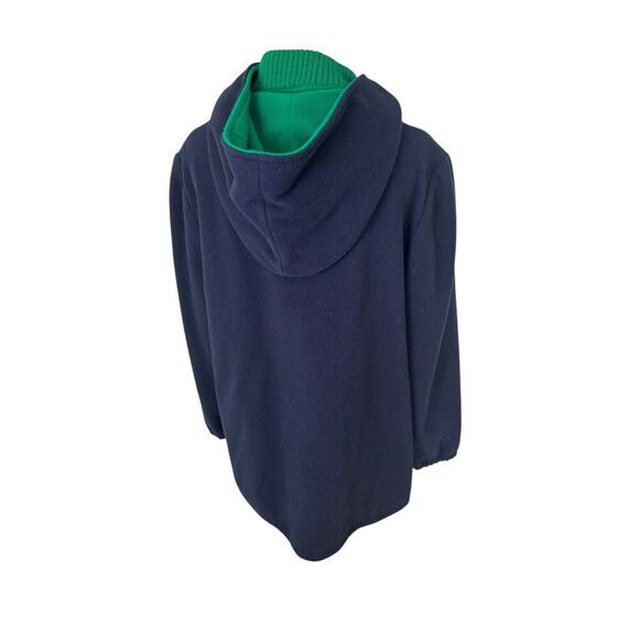 Vintage Authentic MacKintosh Vestcoat Navy Blue Green Button Wool Coat Hooded 14 - Picture 6 of 12